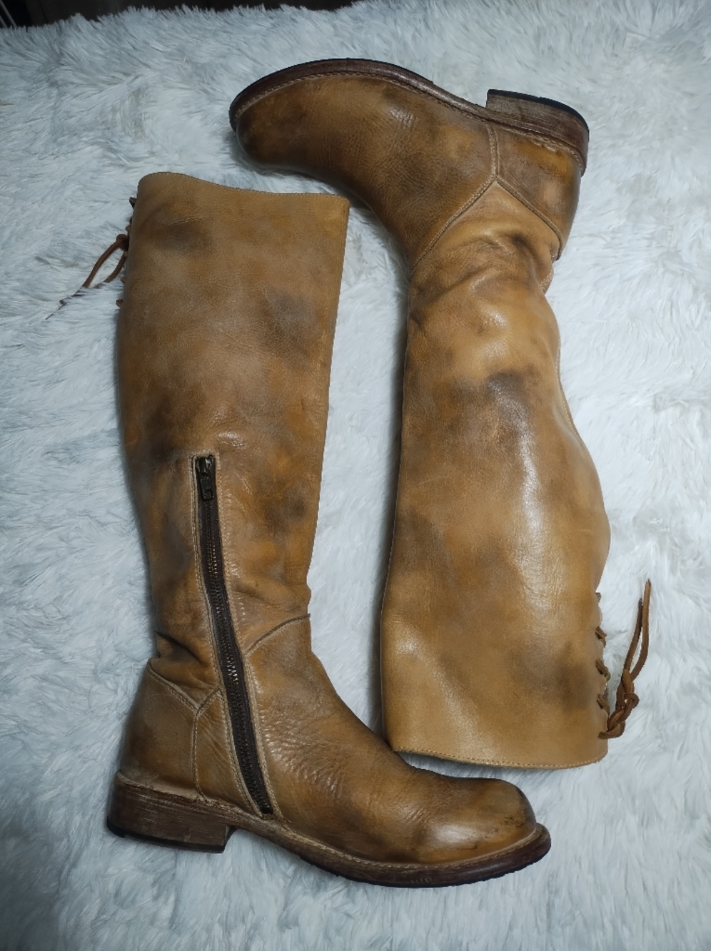 Bed Stu Manchester Knee High Riding Boot Rustic Tan-Sz 9